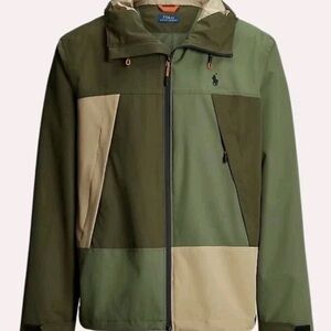 Ralph Lauren Men's Green and Tan Windbreaker